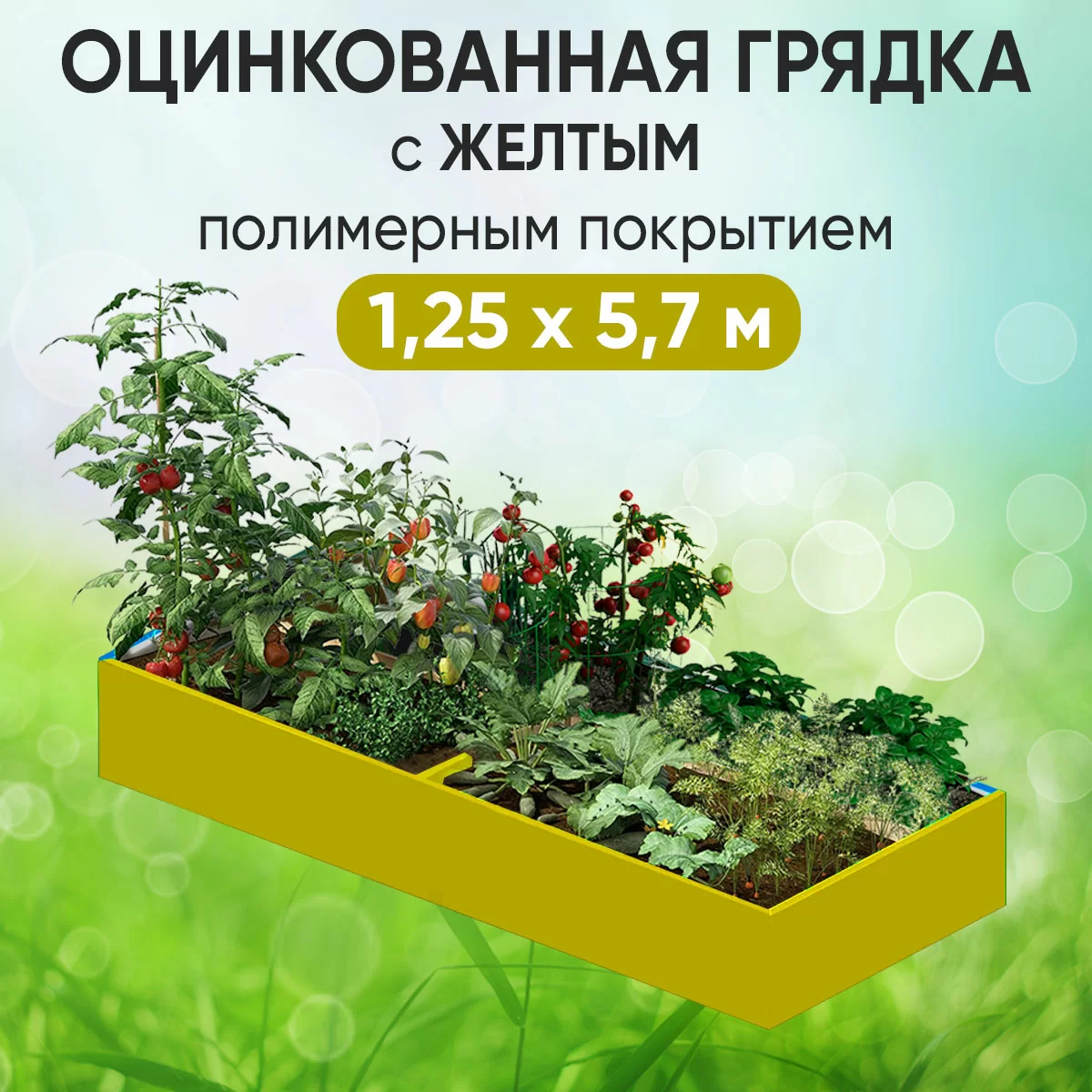 Грядка желтая (1,25 х 5,7)